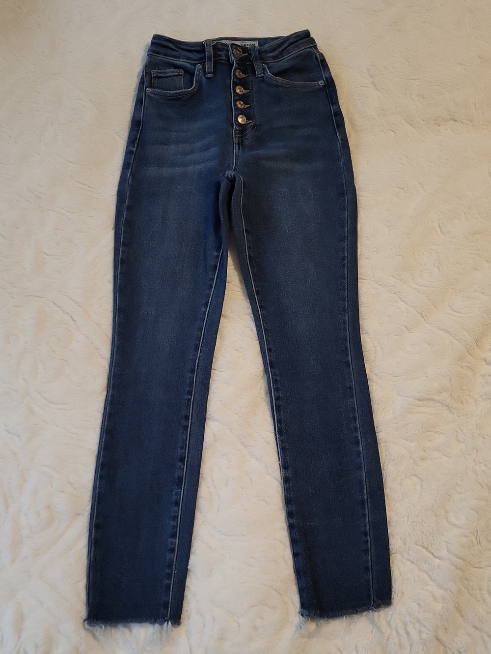 YMI High-Rise Dark Blue Button-Fly Slim Jeans